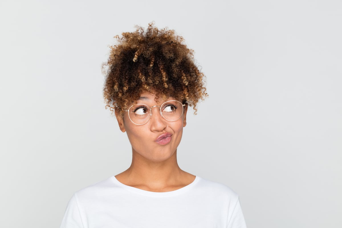 African woman making at decision