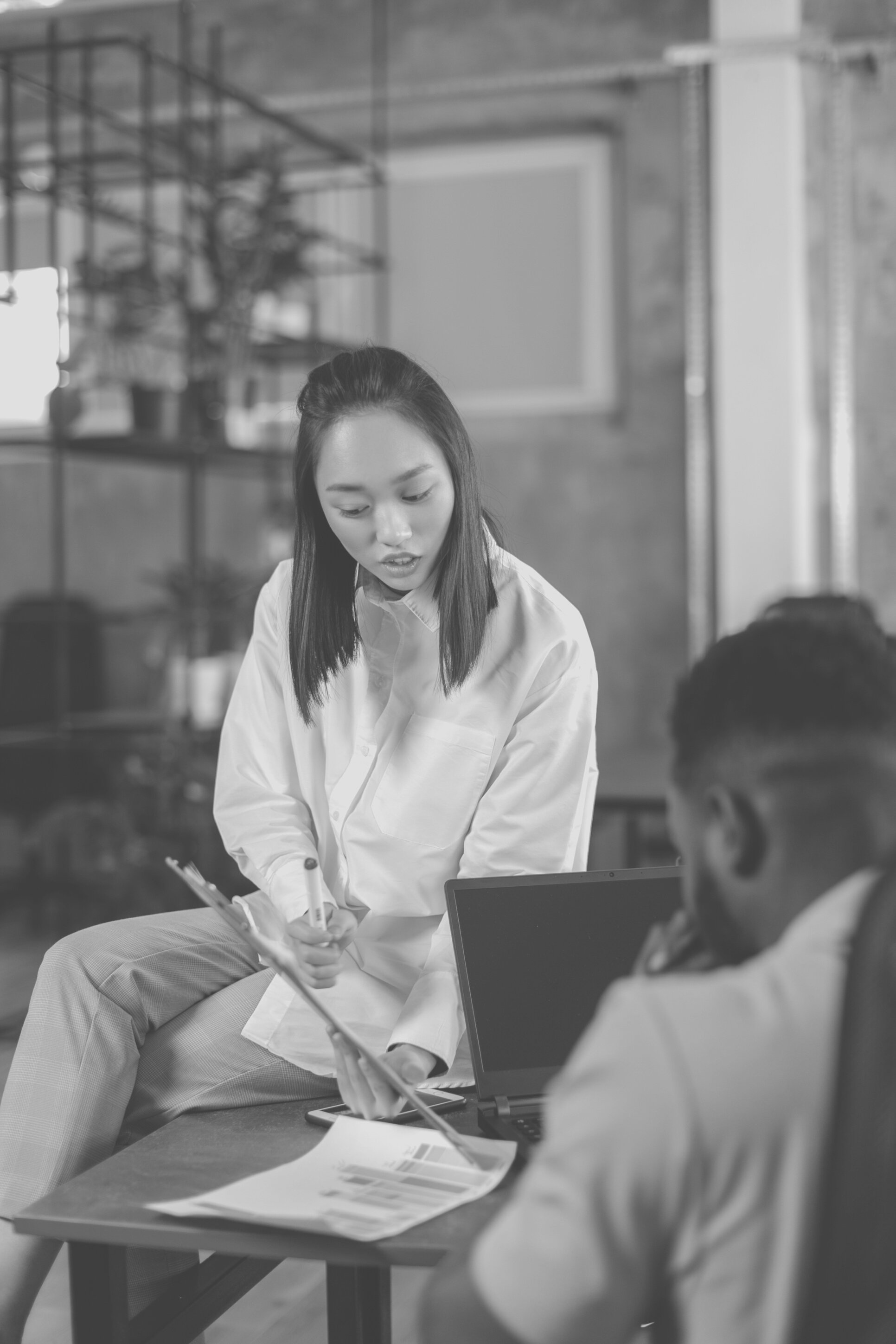 A Man and a Woman having a Meeting